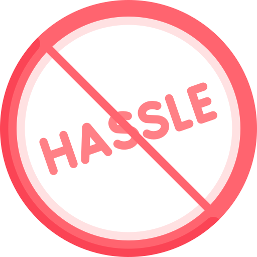 Hassle free - free icon