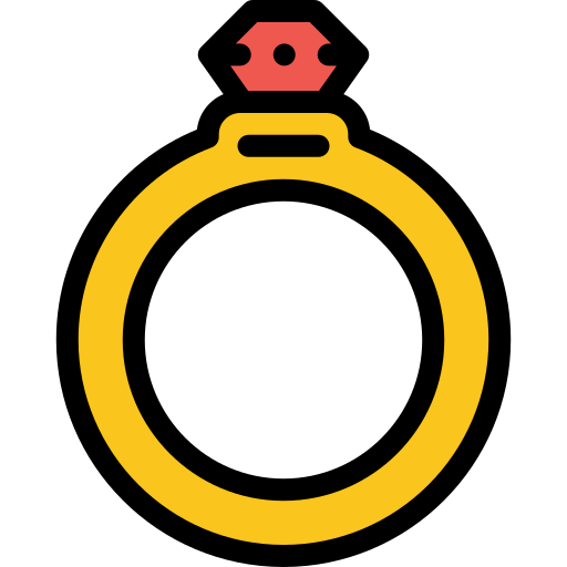 Diamond ring Detailed Rounded Lineal color icon