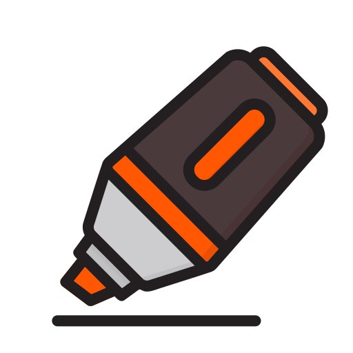 Highlighter Generic Outline Color icon