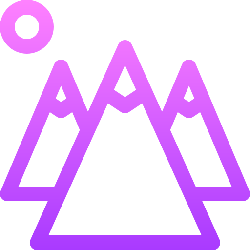 Mountain Basic Gradient Lineal color icon