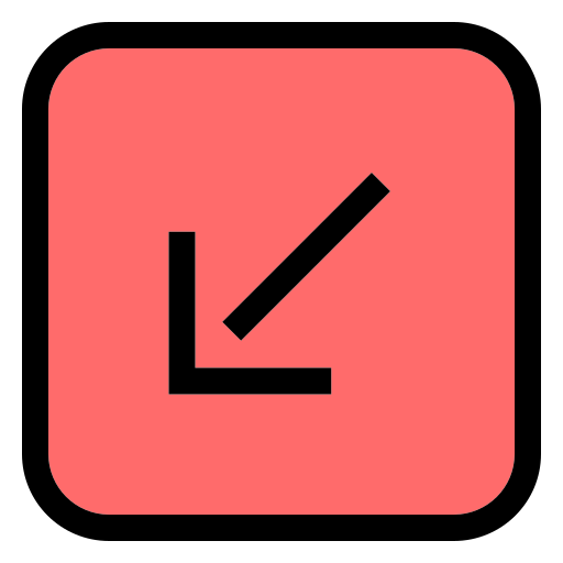 flecha hacia abajo a la izquierda icono gratis