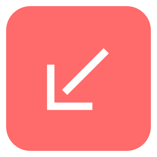 Down left arrow free icon