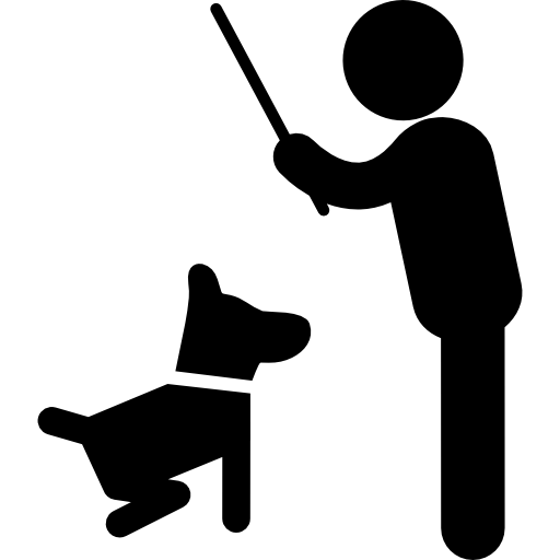 instrucciones para el hombre de aprendizaje del perro icono gratis