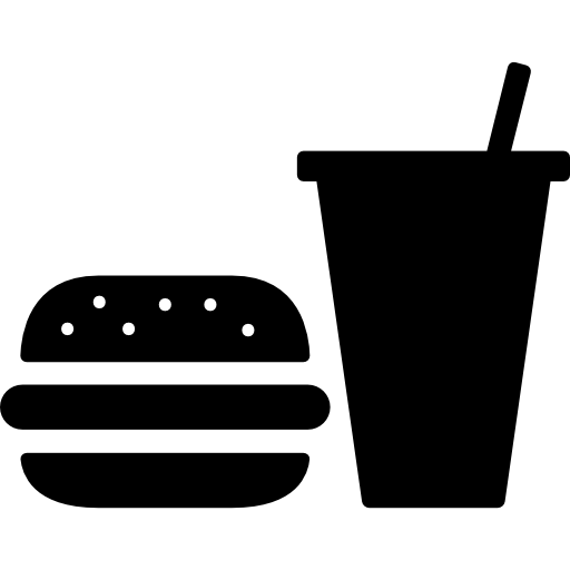 hamburguesa y refresco icono gratis