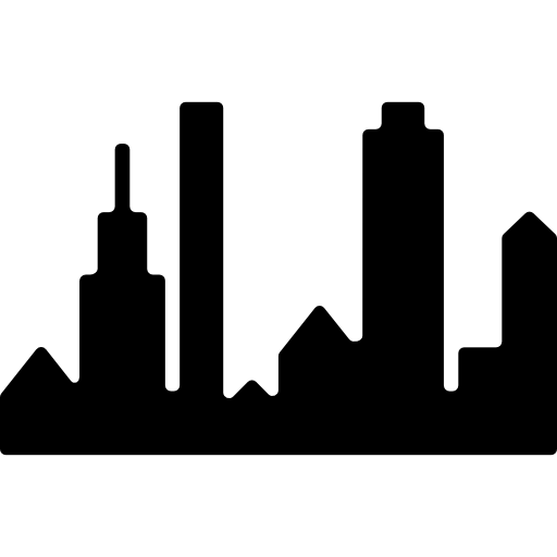 silueta de edificios panorámicos de nueva york icono gratis