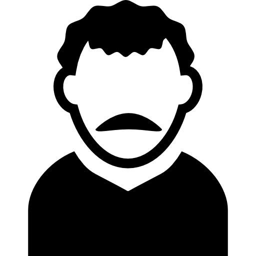 hombre con avatar de bigote icono gratis