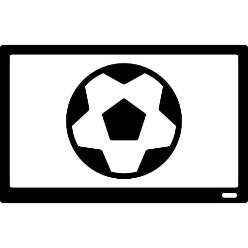 Bola de futebol no monitor da tv - ícones de esportes grátis