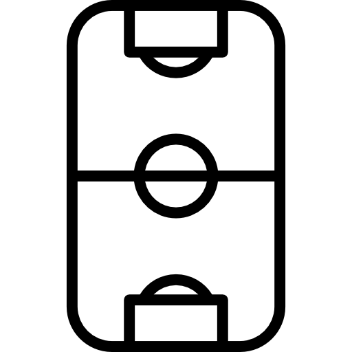 campo de fútbol vista superior de forma redondeada icono gratis