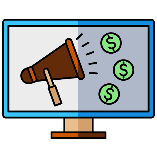 publicité en ligne Icône gratuit