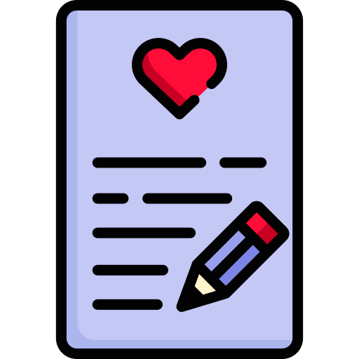 carta de amor icono gratis