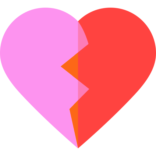 corazón roto icono gratis