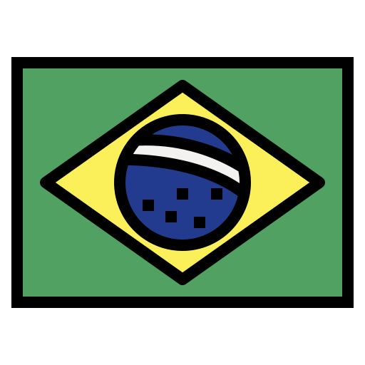 brazilië Smalllikeart Lineal Color icoon