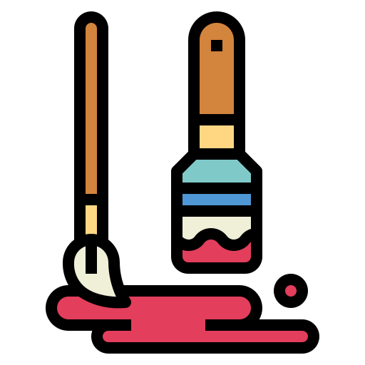 Paint brush Smalllikeart Lineal Color icon