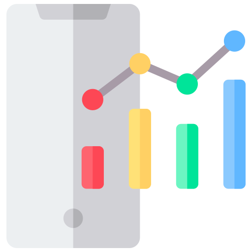 analítica móvil icono gratis
