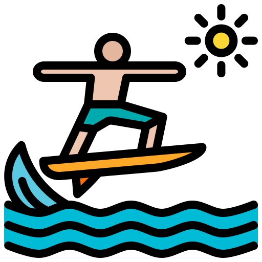 Surfing Generic Outline Color icon