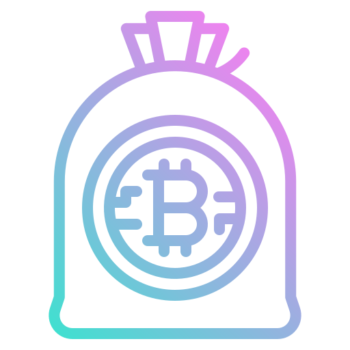 bolsa de bitcoins icono gratis