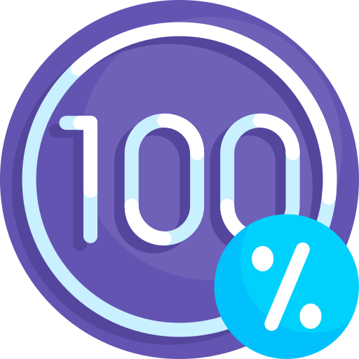 100 por ciento icono gratis