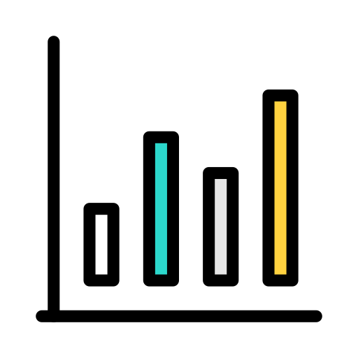 Bar graph Vector Stall Lineal Color icon