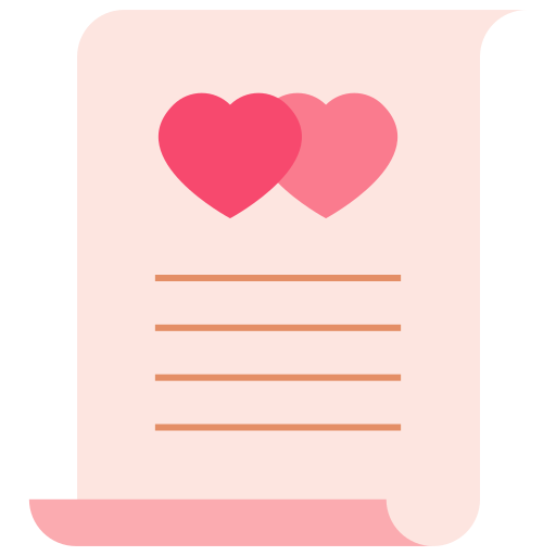 carta de amor icono gratis
