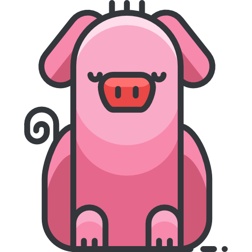 Pig Roundicons Premium Lineal Color icon