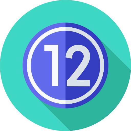 12 Flat Circular Flat icon