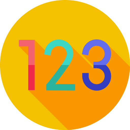 123 Flat Circular Flat icon