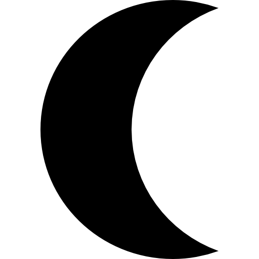 Moon phase black crescent shape  free icon