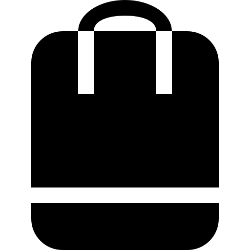 bolsa de viaje de diseño vertical negro icono gratis