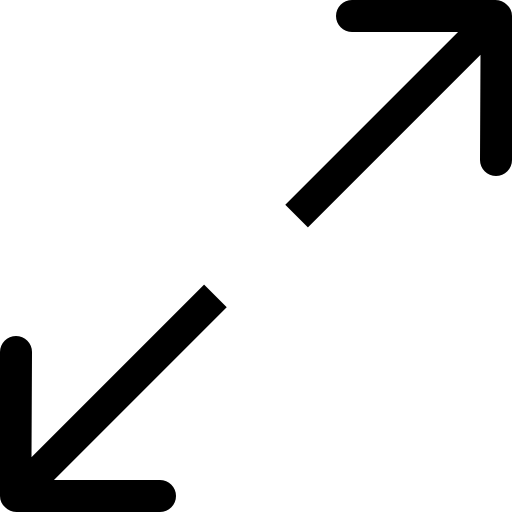 Expandiendo dos flechas opuestas símbolo diagonal de la interfaz - Iconos gratis de flechas