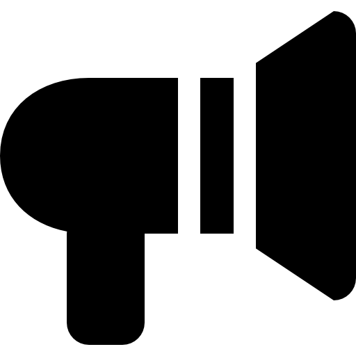 Символ аудио инструмента усиления черный мегафон  бесплатно иконка