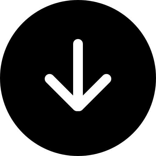 botão circular preto de seta para baixo grátis ícone