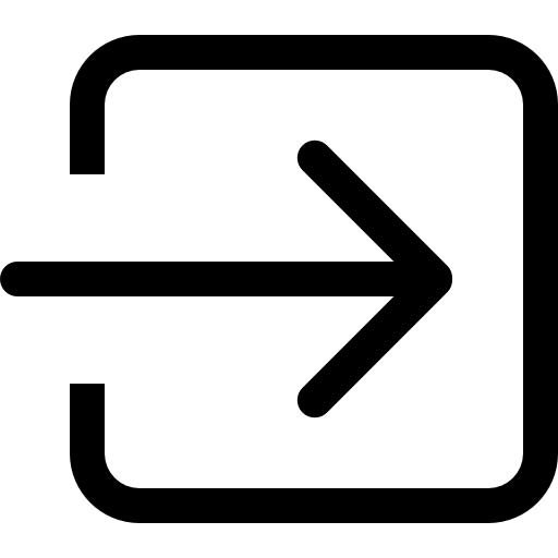 esquema del botón de flecha cuadrada de inicio de sesión icono gratis