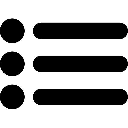 símbolo de lista de tres elementos con puntos icono gratis