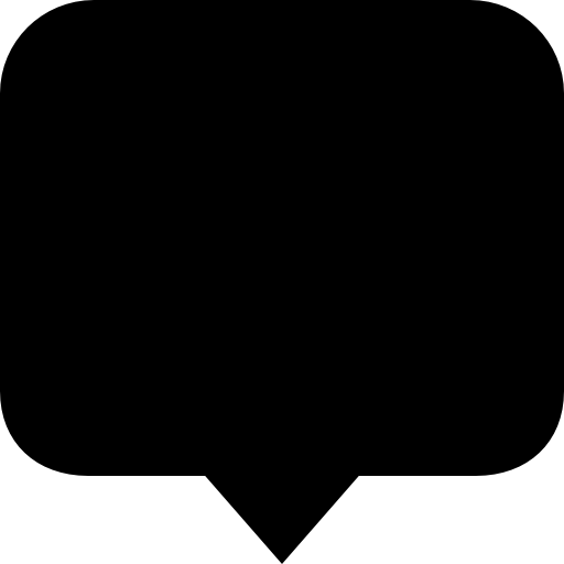 chat símbolo de interfaz de globo de discurso redondeado rectangular negro icono gratis