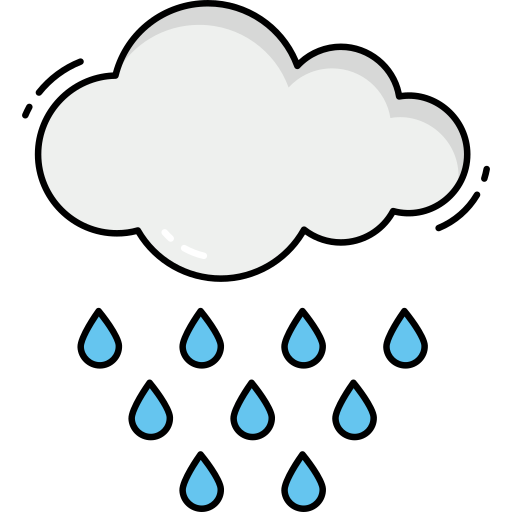 Rain Generic Thin Outline Color icon