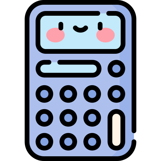 Calculator Kawaii Lineal color icon