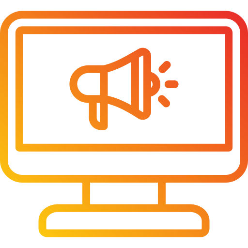 mercadeo en línea icono gratis