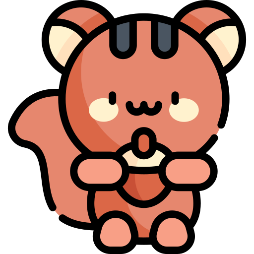 Squirrel Kawaii Lineal color icon