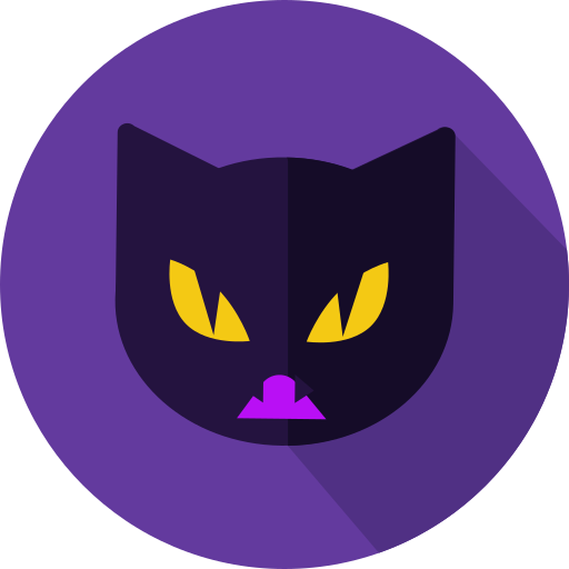 gato negro icono gratis