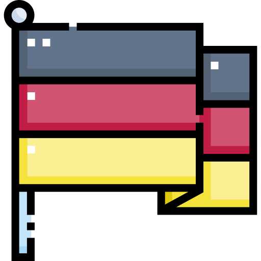 German flag Detailed Straight Lineal color icon