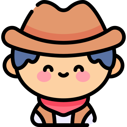 Cowboy Kawaii Lineal color icon