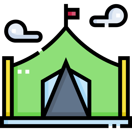 Tent Detailed Straight Lineal color icon