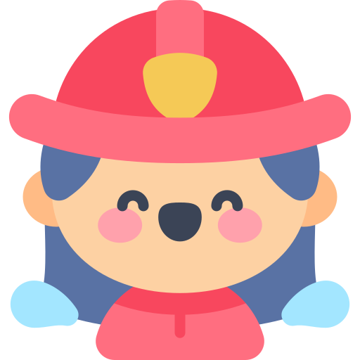 Firefighter Kawaii Flat Icon