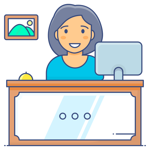 Front desk Generic Thin Outline Color icon