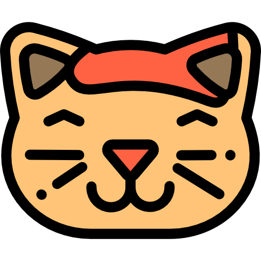 Cat Detailed Rounded Lineal color icon