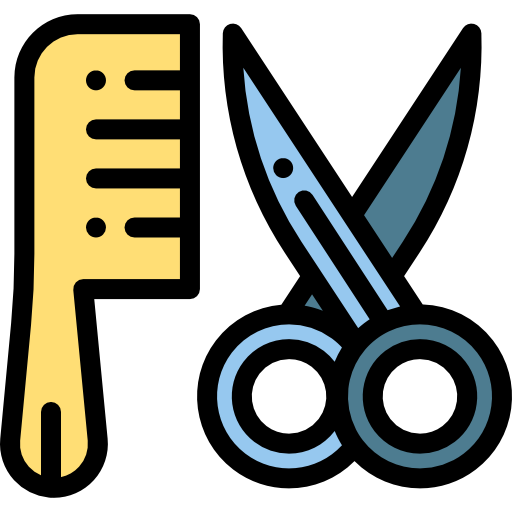 Scissors Detailed Rounded Lineal color icon