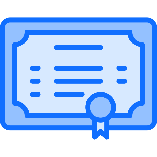 Certificate Generic Blue icon