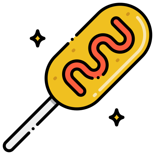 Corn dog Flaticons Lineal Color icon