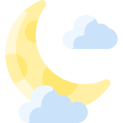 Moon with Clouds Weather Icon PNG Clip Art - Best WEB Clipart