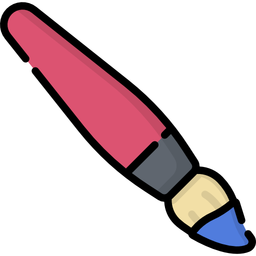 Paint brush Kawaii Lineal color icon